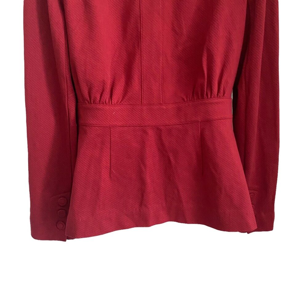 Cabi Small Jacket Snap Button Front Red Textured Collared Pockets - Picture 9 of 11